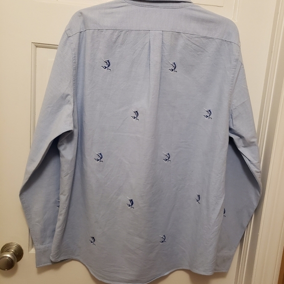 Vineyard Vines Marlin Embroidered Cotton Slim Fit Murray Shirt Size Large Preppy - Picture 4 of 5